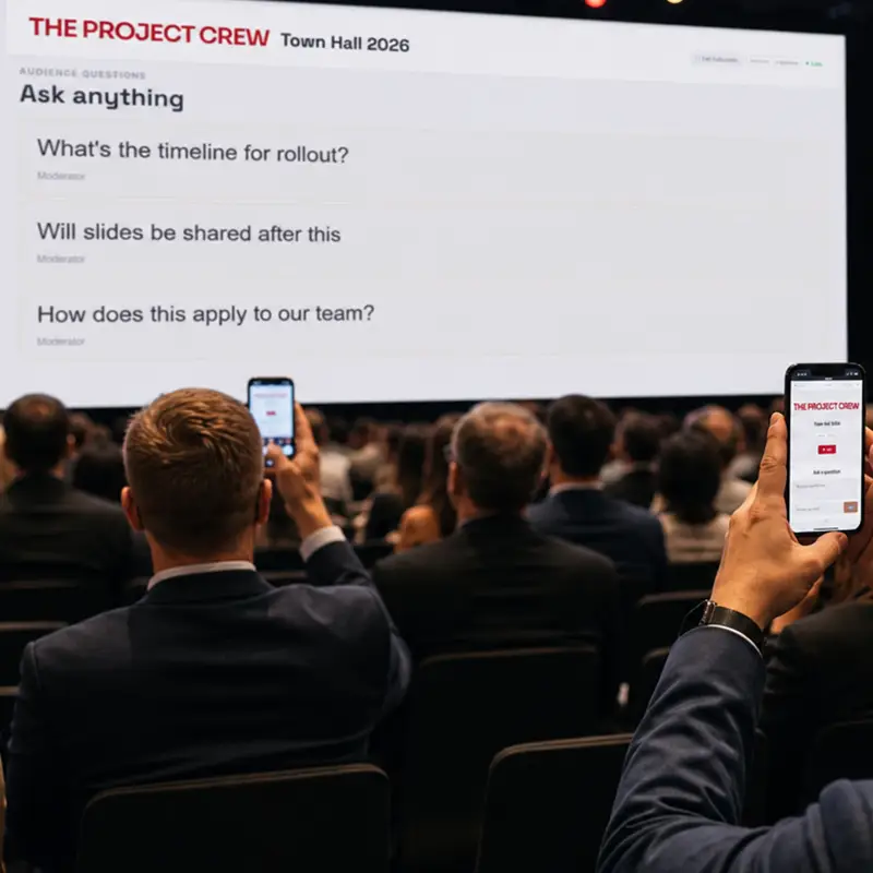 Live Engagement Tool - Live Event Polling - Live Q&A - Live Voting - Word Cloud - Digital Event Tools - The Project Crew