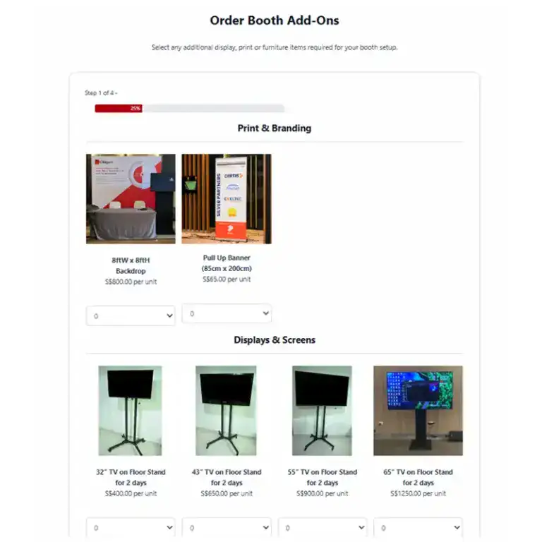 The Project Crew - Exhibitor Order Form - Digital Event Solutions - Event Company Singapore